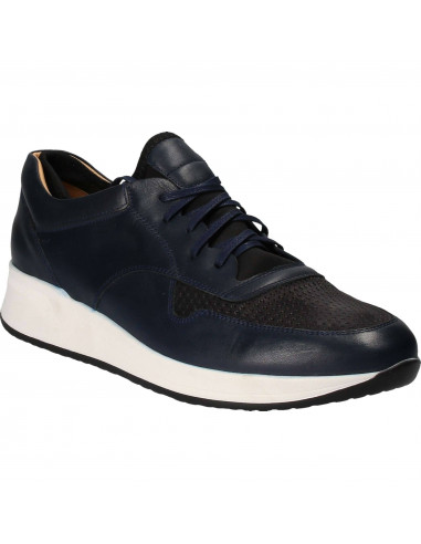 Pantofi Barbati Casual Piele Albastru cu Negru