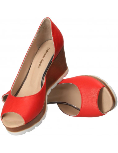 Pantofi Femei, piele, elegant, rosie