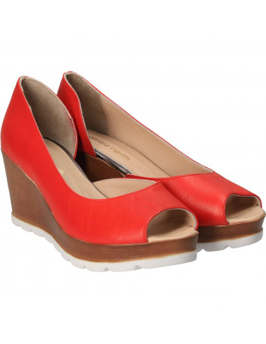Pantofi Femei, piele, elegant, rosie