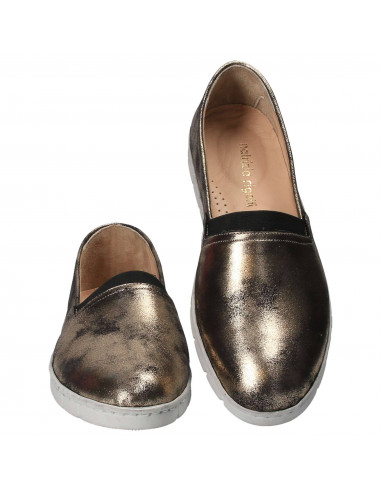 Pantofi Femei, piele, casual, espadrile, auriu