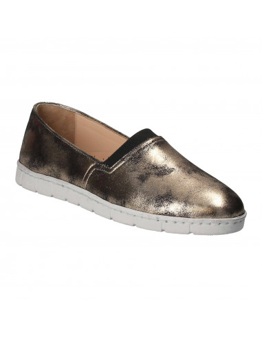 Pantofi Femei, piele, casual, espadrile, auriu