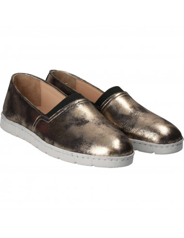 Pantofi Femei, piele, casual, espadrile, auriu