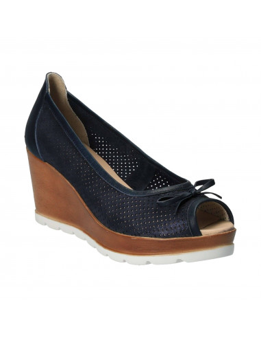 Pantofi Femei, piele, elegant, platforma, albastru