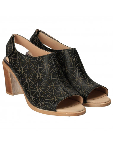 Sandale Elegante Femei Piele Negru VGT17645-1N-281
