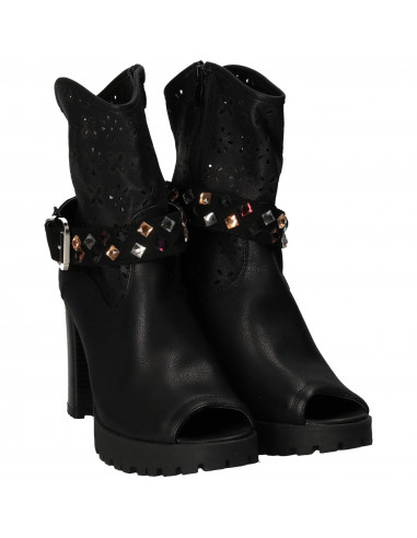 Sandale Femei Inalte Trendy Negre