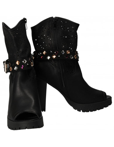Sandale Femei Inalte Trendy Negre