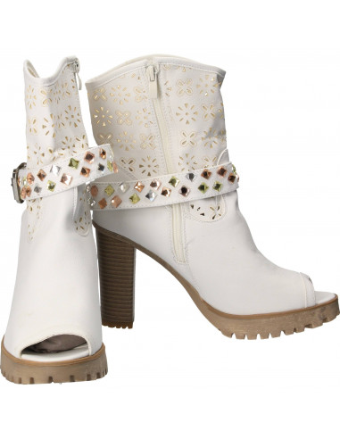 Sandale Femei Inalte Trendy Albe