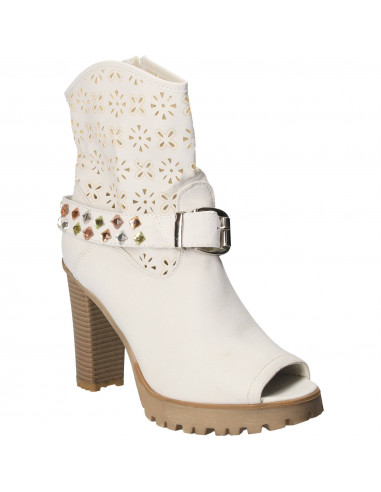Sandale Femei Inalte Trendy Albe