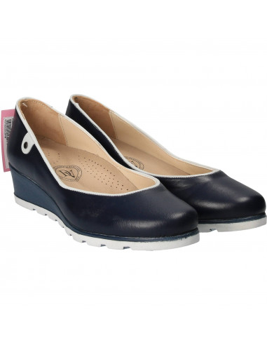Pantofi Femei Piele Elegant Albastri