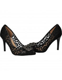 Pantofi Femei, Eleganti, Dame Rose, Negri, din dantela 2