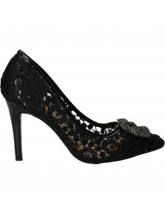 Pantofi Femei, Eleganti, Dame Rose, Negri, din dantela