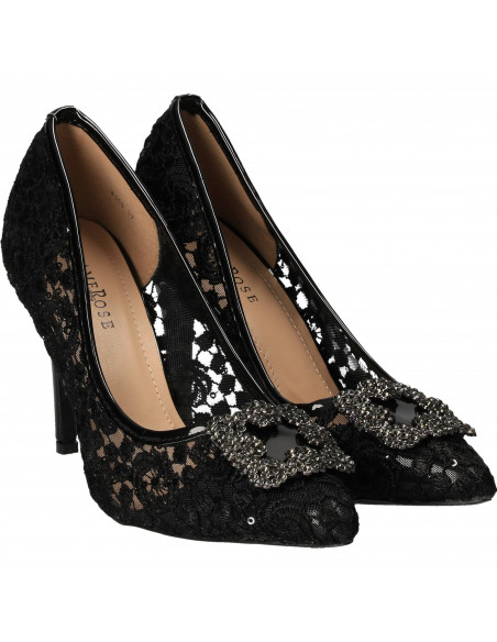 Pantofi Femei, Eleganti, Dame Rose, Negri, din dantela