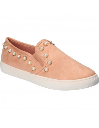 Espadrile cu perle, pentru femei, culoarea roz, marca Flyfor