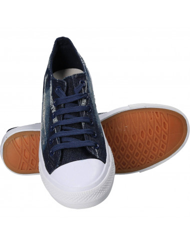Tenisi pentru barbati din jeans albastru inchis
