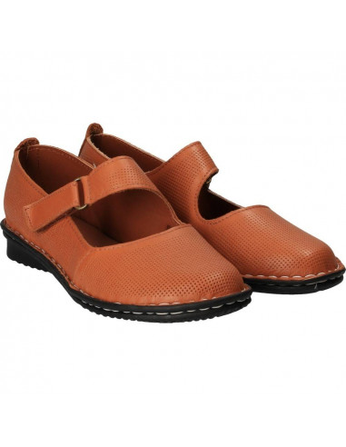 Pantofi perforati, de dama, din piele, maro, Prima Donna