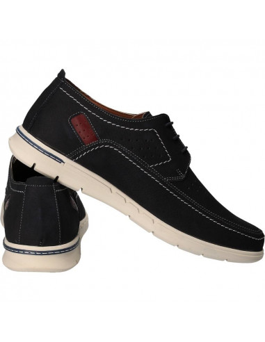 Pantofi de barbati, din piele, Da Vinci, albastru inchis