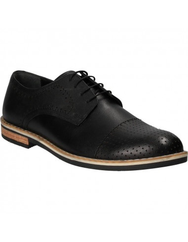 Pantofi negri, eleganti, pentru barbati, piele naturala, marca Da Vinci