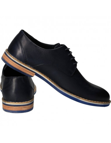 Pantofi barbati, bleumarin, marca Da Vinci, din piele naturala