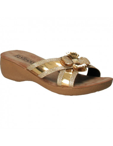 Saboti Fly Shoes, glamour, aurii pentru femei