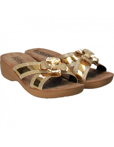 Saboti Fly Shoes, glamour, aurii pentru femei
