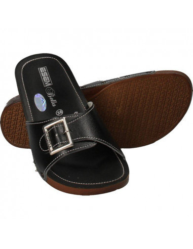 Saboti negri cu catarama, marca Fly Shoes