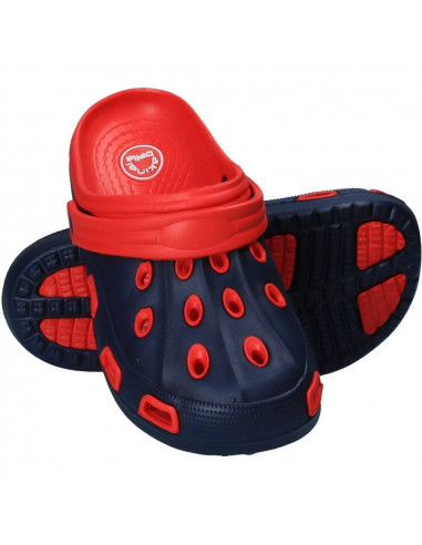 Papuci bleumarin, stil crocs, pentru femei