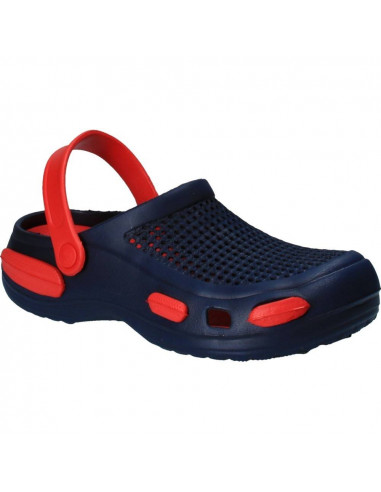 Papuci gen crocs, bleumarin cu rosu