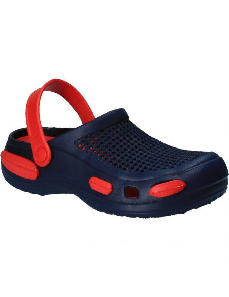 Papuci gen crocs, bleumarin cu rosu