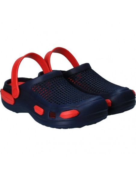 Papuci gen crocs, bleumarin cu rosu