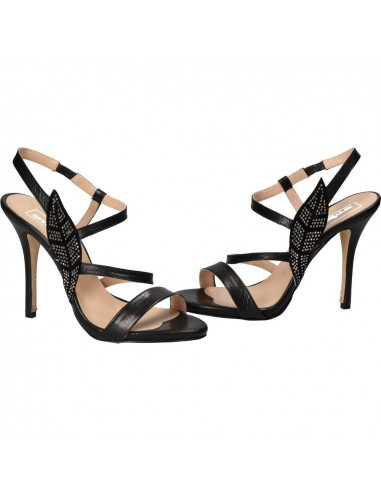 Sandale stiletto fashion, de gala, culoarea neagra