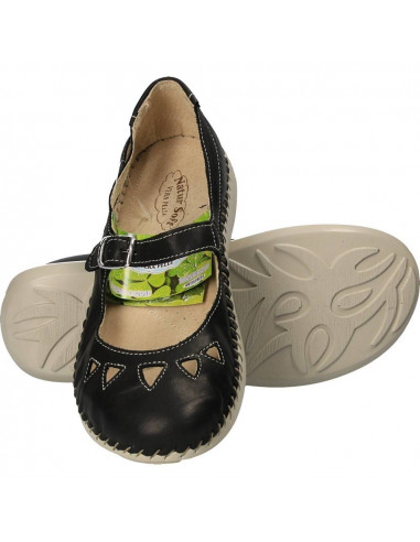 Balerini trendy, negri, cu bareta, Natur Soft