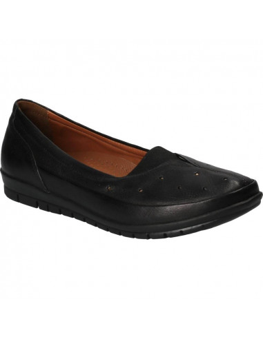 Pantofi casual negri, piele naturala, marca Da Vinci