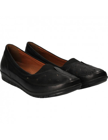 Pantofi casual negri, piele naturala, marca Da Vinci