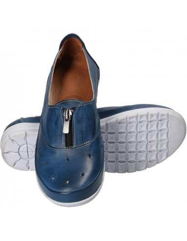 Pantofi trendy, albastri, piele naturala, Da Vinci