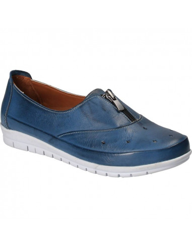 Pantofi trendy, albastri, piele naturala, Da Vinci