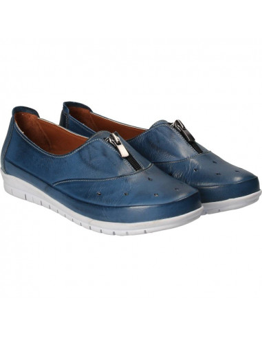 Pantofi trendy, albastri, piele naturala, Da Vinci