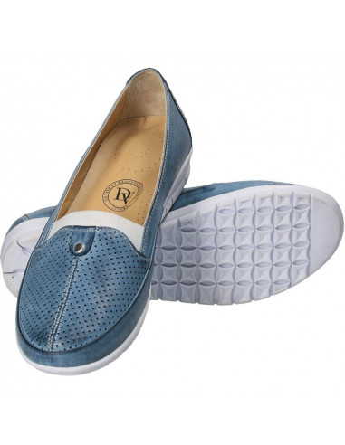 Pantofi albastru jeans, din piele naturala, marca Da Vinci