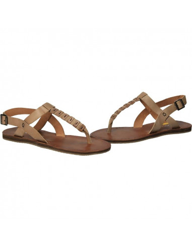 Sandale flip-flops, de dama, gri, din piele naturala