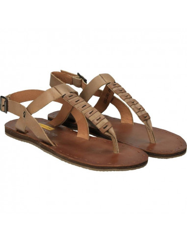 Sandale flip-flops, de dama, gri, din piele naturala