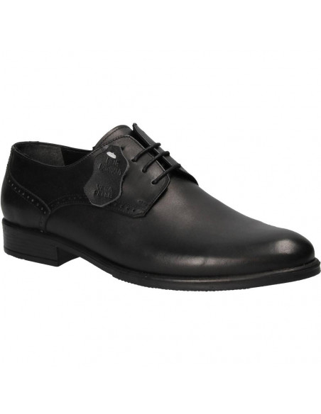 Pantofi negri din piele, de ocazie, pentru barbati