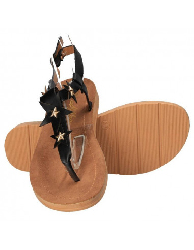 Sandale negre flip flops, decor stele, marca Mellisa