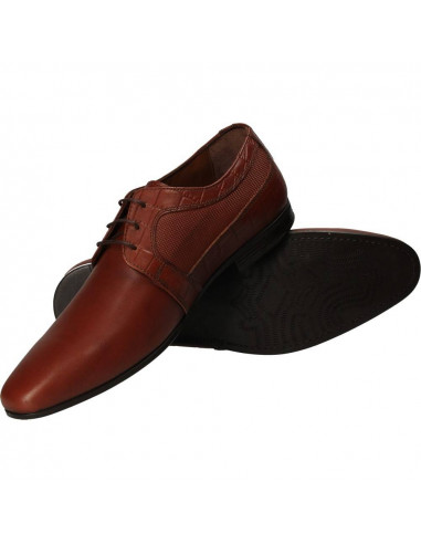 Pantofi barbatesti, imprimeu croco, piele naturala, Da Vinci