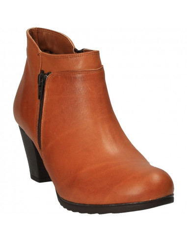 Botine maro deschis, din piele naturala