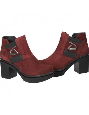 Botine trendy, talpa groasa, din piele velur