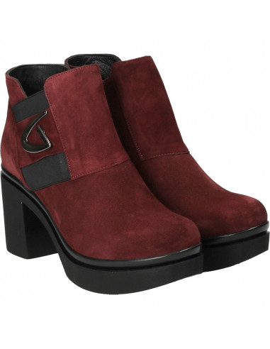 Botine trendy, talpa groasa, din piele velur