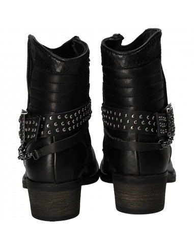 Ghete fashion de dama, negre, din piele naturala