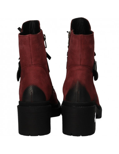 Ghete fashion bordeaux, din piele naturala
