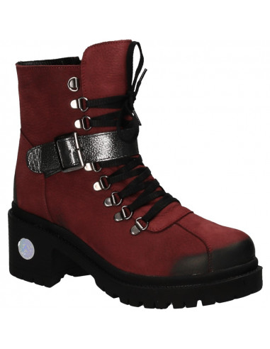 Ghete fashion bordeaux, din piele naturala