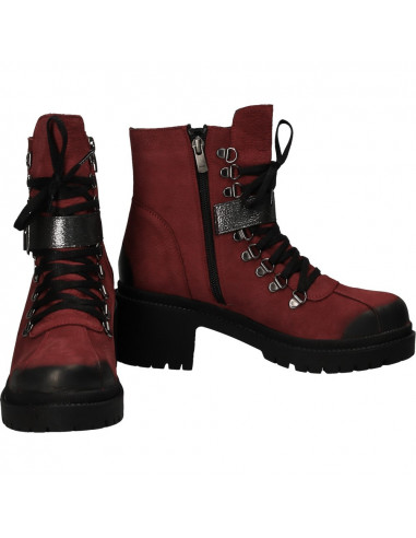 Ghete fashion bordeaux, din piele naturala