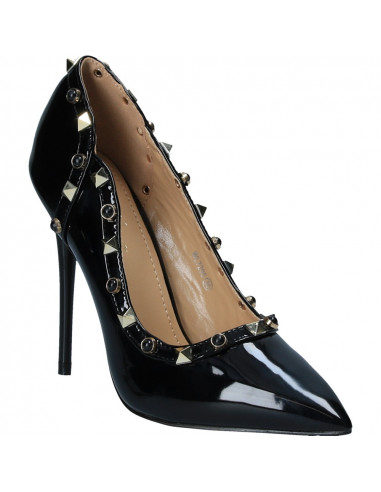 Pantofi fashion, de lac, cu toc inalt